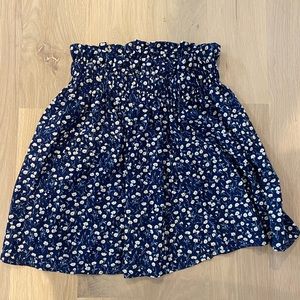 Navy floral mini skirt